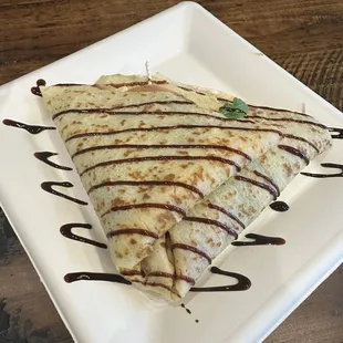 #8 Brie, prosciutto, mushroom, arugula crepe