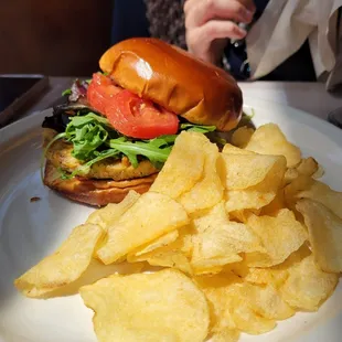 My vegetarian burger. Actually very tasty and filling.