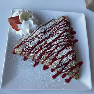 Strawberry banana crepe