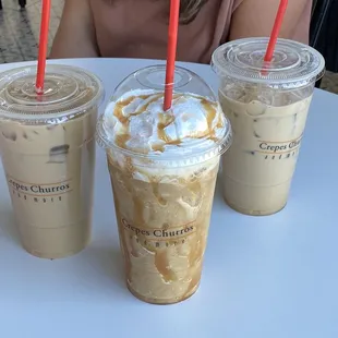 Iced Lattes and Caramel Frappe