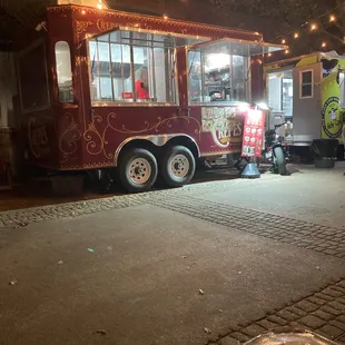 a food truck at night