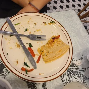 Aftermath of a good crepe from my friend who &quot;didn&apos;t have much of an appetite.&quot; Check it out!