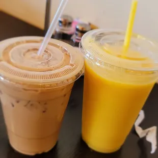 .Mango go go Smoothie and Carmel Cappachino