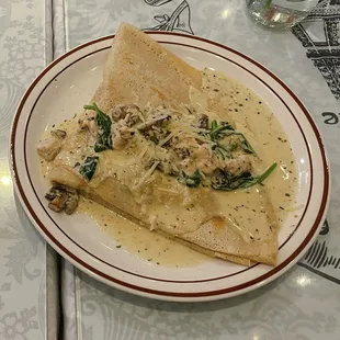 Chicken Spinach Crepe