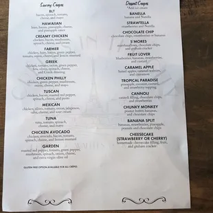 Menu back.
