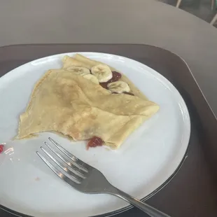 Strawberry jam and banana Plain Crepe