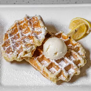  waffle and ice cream