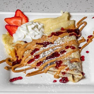 repes and strawberries