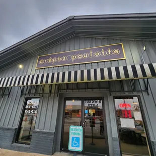 the front of a restaurant