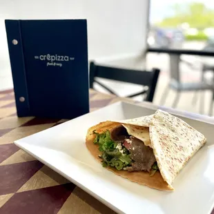 a plate of food on a table