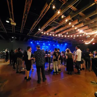 View of the live music stage from the front of the blechers