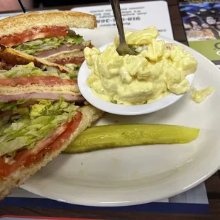 Club Sandwich w/ potato salad &amp; pickle