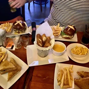 Boudin Grilled Cheese, Soft Baked Pretzels, Macaroni &amp; Cheese, Decatur St. Burger, Brewhouse Burger