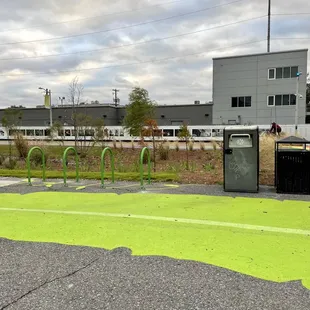 Two sets of bike racks