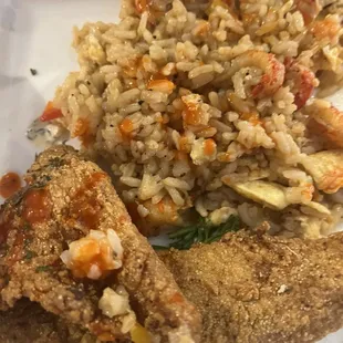 Fried catfish and fried rice