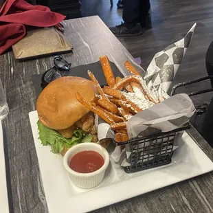 Lobster Po-Boy with sweet potato fries