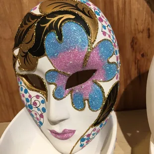 Venetian hand painted ceramic mask from Italy