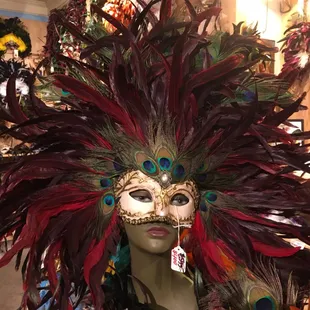 Red rooster tail hand made,hand painted in our studio/shop