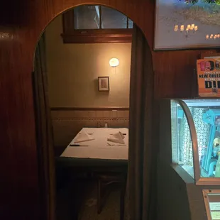 There are four booth areas that are much more private. You can request these when you make your reservation.