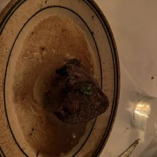 Petite filet wrapped in bacon