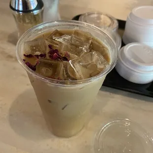 Honey Rose Iced Latte w Oatmilk