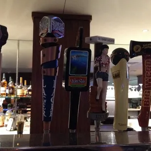 Beers on tap.