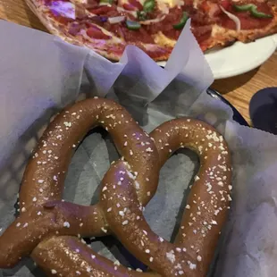 the Bruno and a soft pretzel with cheese &amp; mustard