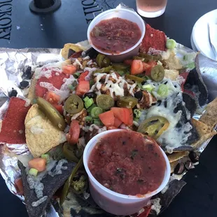 Nachos grande with vegan cheese