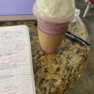 The my chemical romance drink and my study notes!