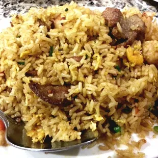 Their Three Treasure Spicy Curry Fried Rice.