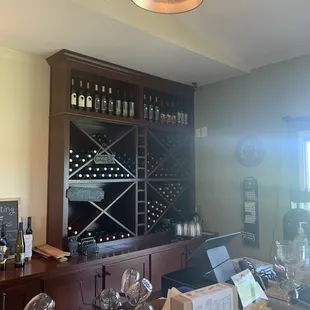 the bar and wine rack