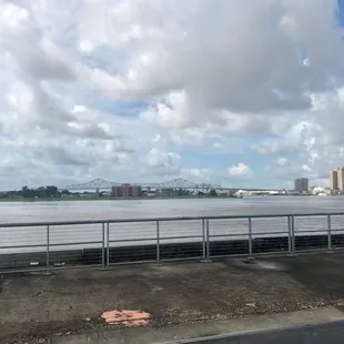 View of Crescent City Connection Bridge from Park waterfront