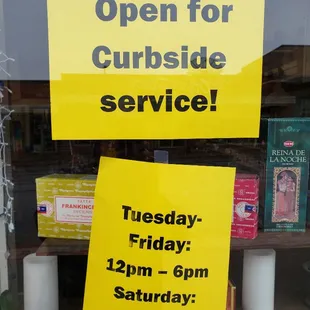 Our temporary hours and service!