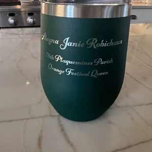 Engraved wine tumbler