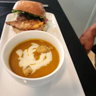 Blackened Fish Sandwich and Soup of the Day ($18)