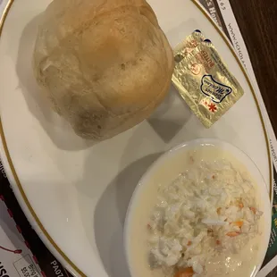 Cole Slaw and warm dinner roll came with fish dinner