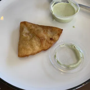 Samosa. Looks bland but delish