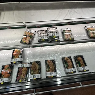 a variety of food items on display