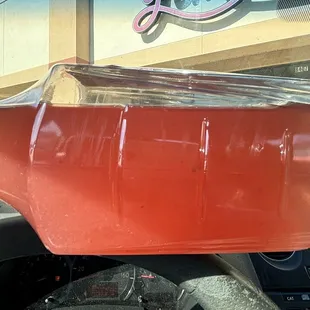 Juice with mildew particles in it.