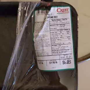 a frying pan with a price label on it