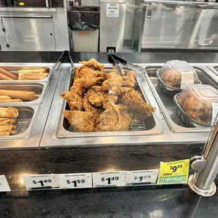 a variety of food items on display