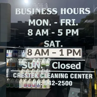 Hours of operation 1/11/22