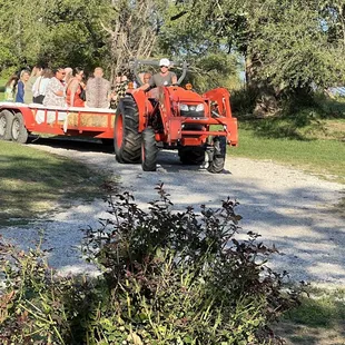 Hayride transportation from the parking area to the ceremony location and reception