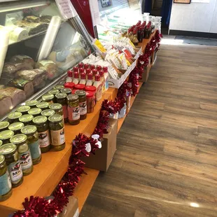 a display of canned food