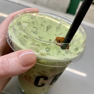 Strawberries &amp; Creme Matcha Soda