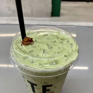 Strawberries &amp; Creme Matcha Soda