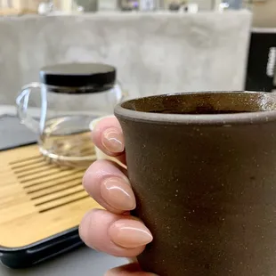 Pot of Freshly Steeped Masala Chai, Condensed Milk on the side