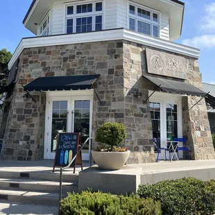 the front of the building