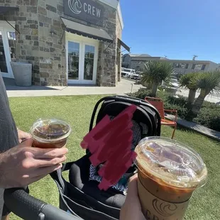 Nice front patio. Cold brew is meh, chai was horrible.
