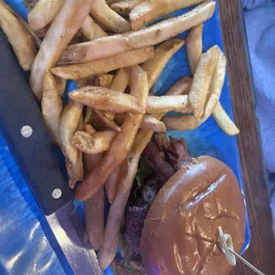 Burger and fries